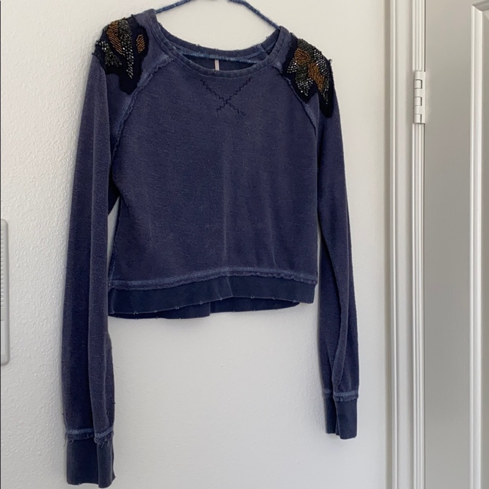 Vintage Free People Crewneck w/ Shoulder Detailing
